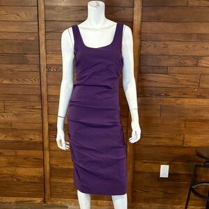 Papillon Purple Sleeveless Midi Sheath Dress